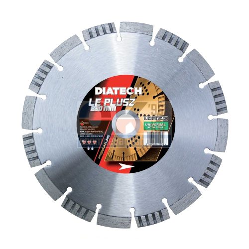 Diatech gyémánttárcsa LE+ szergmenses 250x25,4×10 mm (LE250P)