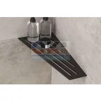   Ablago Board zuhany sarokpolc, matt fekete, asszimetrikus (abl14970ms)