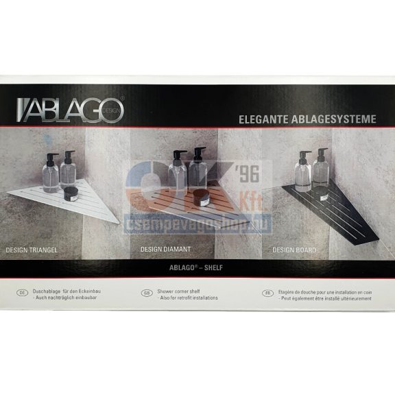 Ablago Board zuhany sarokpolc, matt fehér, asszimetrikus (abl14970we)