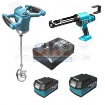   Dedra akkus gép szett  keverő + sziló kinyomó + töltő + 2 db akku (1×4Ah+1×5Ah)  (akkuszett1k)