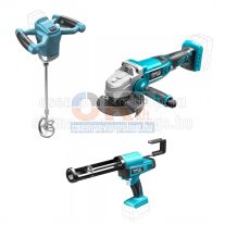   Dedra gép szett burkoloknak keverőgép + ded7051 sarokcsiszoló+ sziló kinyomó   (akkuszett8)