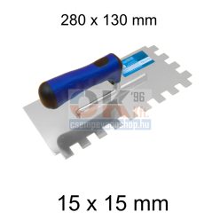   Bautool fogazott glettvas gumírozott soft nyél 15×15 mm 280×130 mm (b81201215)