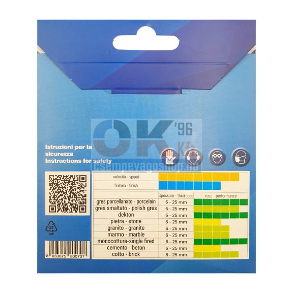 Sigma gyémánttárcsa sarokcsiszolóhoz 115×22,2×1,4mm (cs075b)