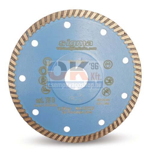 Sigma gyémánttárcsa sarokcsiszolóhoz 125×22,2×1,4mm (cs075d)