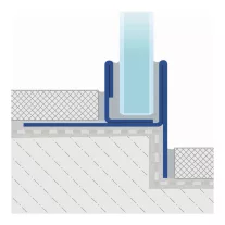   Dural GKGL lejtéstakaró üvegfogadó profil bal, szálcsiszolt V2A acél, 19mm / 148cm (durgkgl190sf148)