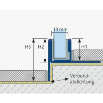   Dural GKGR lejtéstakaró üvegfogadó profil jobb, szálcsiszolt V2A acél 19mm / 148cm (durgkgr190sf148)