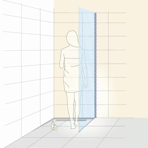 Dural GKGW zuhany üvegfogadó profil, szálcsiszolt V2A acél, 19mm / 220cm (durgkgw190sf220)