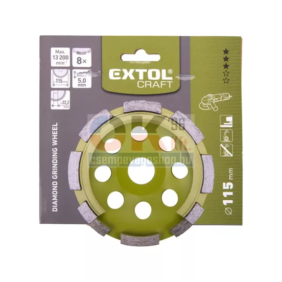 Extol betoncsiszoló 115×22,2mm egysoros (e903014)