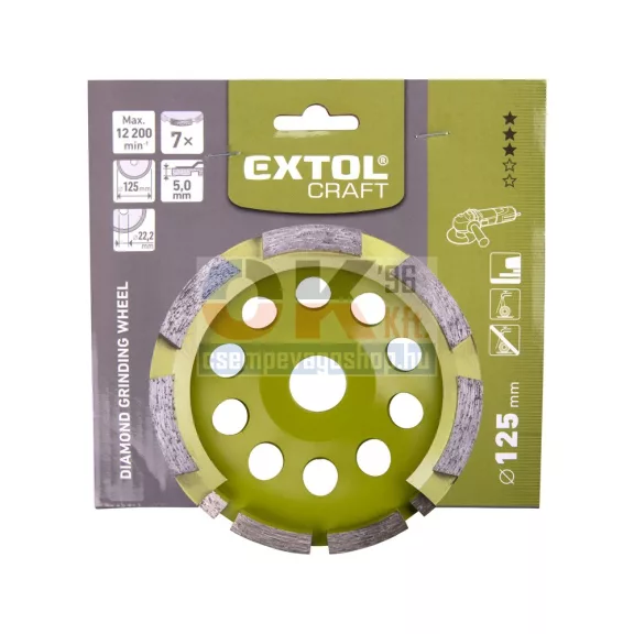 Extol betoncsiszoló 125×22,2mm egysoros (e903015)