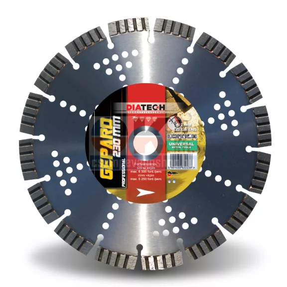 Diatech gyémánttárcsa GEPARD 230x22,2x12 mm (ge230) Diatech gyémánttárcsa GEPARD 230x22,2x12 mm (ge230)
