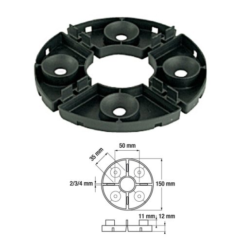 Eterno ivica álpadló rendszerhez talp, fix magasság 12 mm, 3mm fugatávolsághoz /1db  (iveh12)