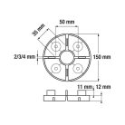 Eterno ivica álpadló rendszerhez talp, fix magasság 12 mm, 3mm fugatávolsághoz /1db  (iveh12)