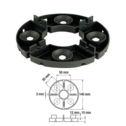Eterno ivica álpadló rendszerhez talp, fix magasság 15 mm, 3mm fugatávolsághoz / 1db  (iveh15)