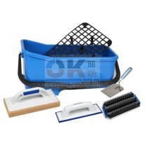   Burkoló mosóvödör 20 liter, tripla görgő+rács +lemosószivacs +behúzógumi +kanál (mak1524cs2)