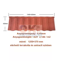   DREPA BONDgrau kőzúzalékos, modulos cserepes lemez 1db (roofbond-grau)
