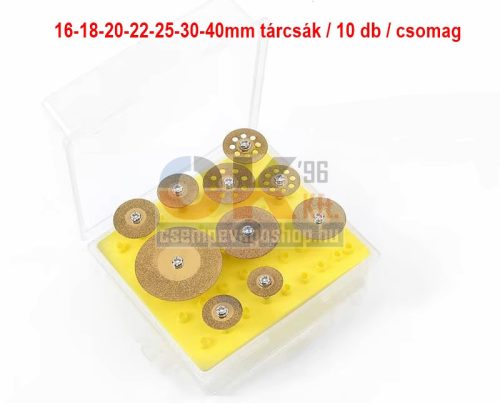 SKT Mini gyémánt vágótárcsa készlet, 16-40 mm 10db / készlet (skt1750db10)