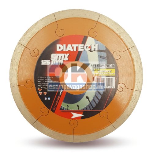 Diatech gyémánttárcsa SMX csempe, greslap, járólap vágására  22,2×125mm (smx125)